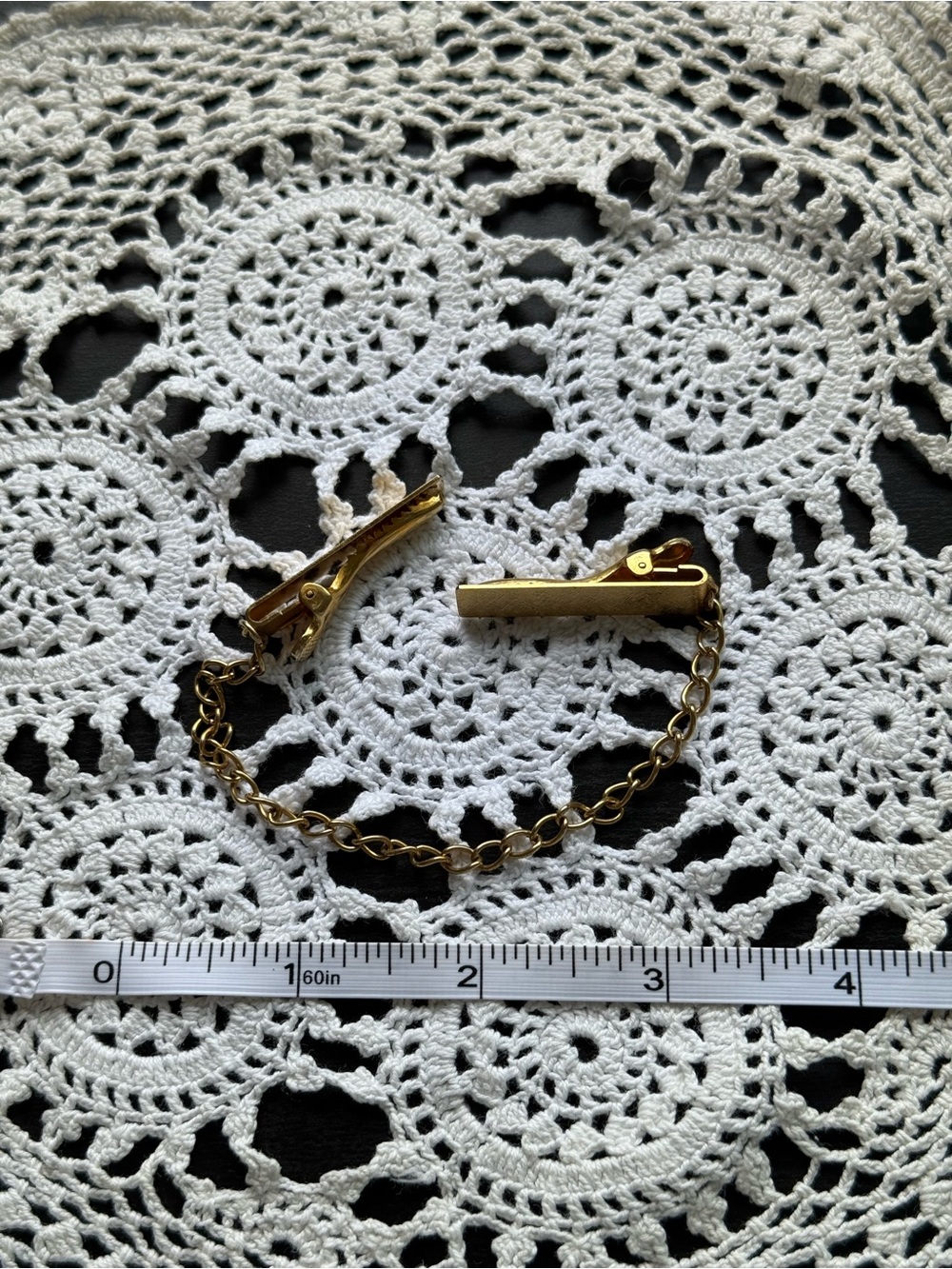 Gold Cardigan or Tie Clip Chain - Classic Double Clip Accessory